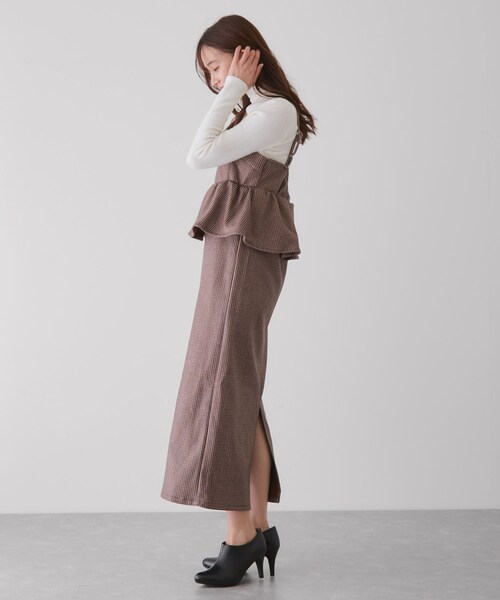 Jayro（ジャイロ）の「チェック柄ペプラムワンピース（ワンピース・レディース・ブラック系/グレー/ブラウン・M）」の20枚目の写真