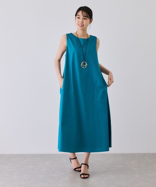 Jayro（ジャイロ）の「ノースリーブフレアワンピース（ワンピース・レディース・ブラック/グリーン/キミドリ/ネイビー/ピンク・F）」の2枚目の写真