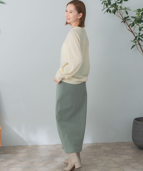 URBAN RESEARCH ROSSO（アーバンリサーチロッソ）の「ウォッシャブルビルドネックホールニット（ニット/セーター・レディース・gray/ivory/pink・FREE）」の13枚目の写真