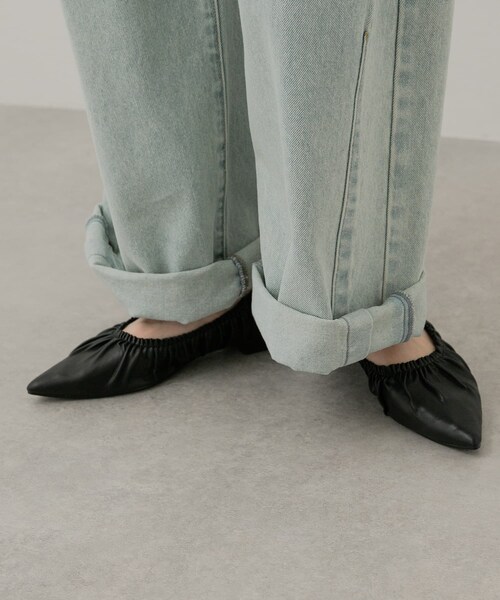 SENSE OF PLACE by URBAN RESEARCH（センスオブプレイスバイアーバンリサーチ）の「ギャザーフラットシューズ（バレエシューズ・レディース・BLACK/IVORY/SILVER・S/M/L）」の12枚目の写真