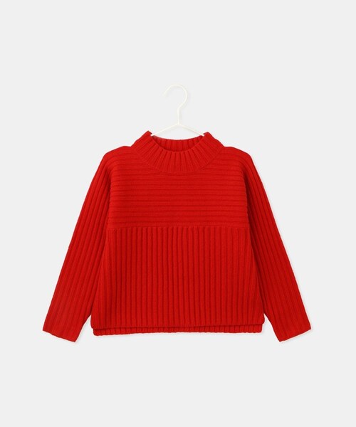 ROPE' PICNIC(ロペピクニック)の「【KIDS/キッズ】もちもちリブ切り替えニットプルオーバー/イージーケア・リンクコーデ(ニット/セーター・キッズ・グレー/オフホワイト/サックス/レッド・120/130/140/150)」の18枚目の写真