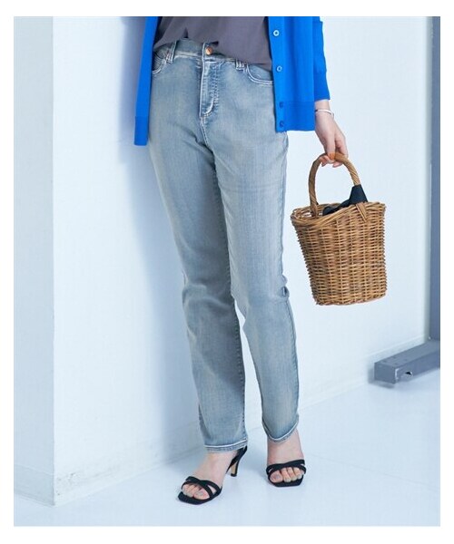 nissen（ニッセン）の「大きいサイズ （吸汗速乾）ストレッチライトオンスデニムストレートパンツ（股下68cm）（ゆったり太もも）（デニムパンツ・レディース・ライトブルー/ユーズドブルー/ネイビー・L/LL/3L/4L/5L/6L/8L/10L）」の7枚目の写真