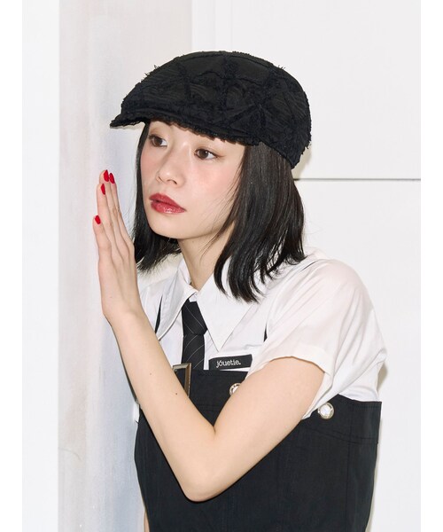 jouetie(ジュエティ)の「【kaorinomori×jouetie】レースハンチング(ハンチング/ベレー帽・レディース・オフホワイト/ブラック・F)」の14枚目の写真