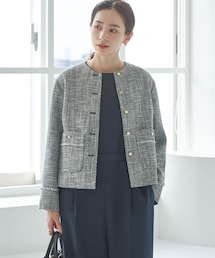 URBAN RESEARCH | ノーカラーツイードジャケット(ノーカラージャケット)