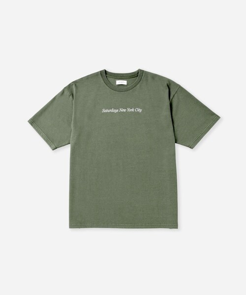 Saturdays NYC（サタデーズ ニューヨークシティ ）の「Pigment Dyed Headline SS T-Shirt（Tシャツ/カットソー・レディース・キナリ/グリーン/オレンジ・L/M/S/XL）」の13枚目の写真
