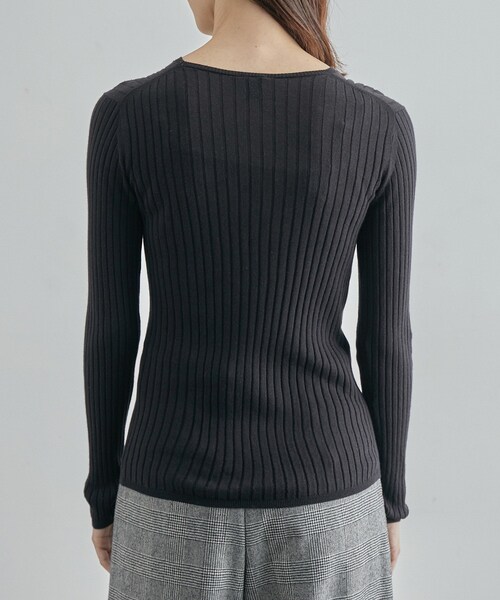 ROPE'(ロペ)の「【限定店舗・J'aDoRe限定】エレガンス キュアフィーロ 天竺クルーネックリブプルオーバー(Tシャツ/カットソー・レディース・ネイビー/オフホワイト・F)」の11枚目の写真