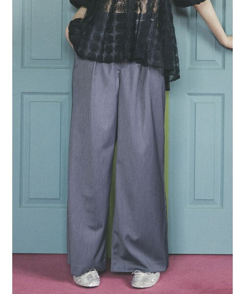 CALNAMUR（カルナムール）の「MESSAGE EMBROIDERY SLACKS/メッセージエンブロイダリースラックス（その他パンツ・レディース・グレー/ブラック/ラベンダー・S/M）」の8枚目の写真