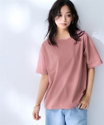 nissen | 軽量さらさらカットソー５分袖ゆるシルエットプルオーバー（吸汗速乾）＜大きいサイズ有＞(Tシャツ/カットソー)