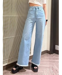 EMODA | ヘムカットルーズハイウエストジーンズ(デニムパンツ)