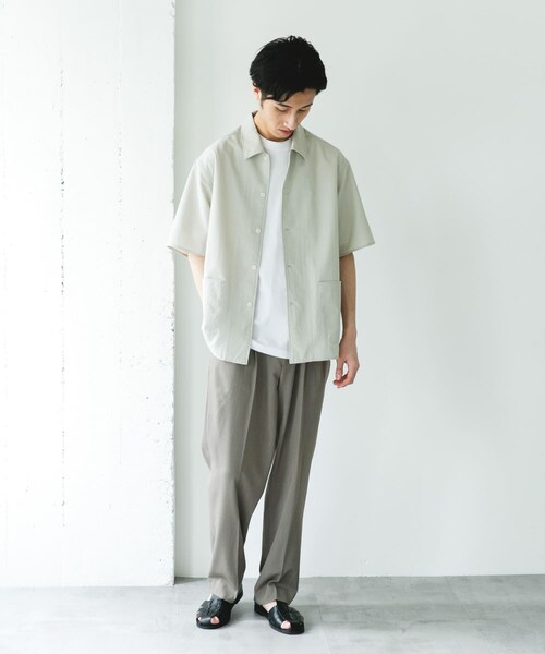 URBAN RESEARCH DOORS(アーバンリサーチドアーズ)の「『イージーケア/速乾/UVカット』クイックドライショートスリーブシャツカバーオール(カバーオール・メンズ・CHALK/YELLOW/BLUEGREEN/NAVY・M/L/XL)」の12枚目の写真