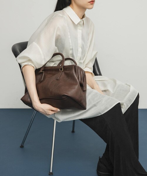 KBF（ケイビーエフ）の「ガマグチボストンBAG（ボストンバッグ・レディース・D.BROWN/BLACK・one）」の15枚目の写真