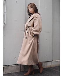 EVRIS | コーデュロイフェイクレザーコンビコート(トレンチコート)