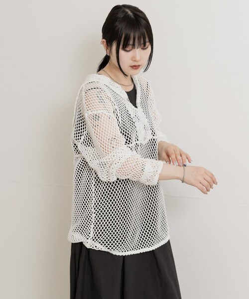 THE GOODLAND MARKET（ザグッドランドマーケット）の「77circa　make antique lace sailor top（その他トップス・レディース・white1/white2/black1/black2・one）」の10枚目の写真