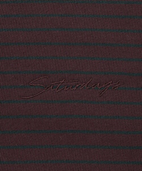 Saturdays NYC(サタデーズ ニューヨークシティ )の「Ryo Stripe Half Zip Polo Sweatshirt(スウェット・レディース・ブラック/ワイン・L/M/S/XL)」の14枚目の写真