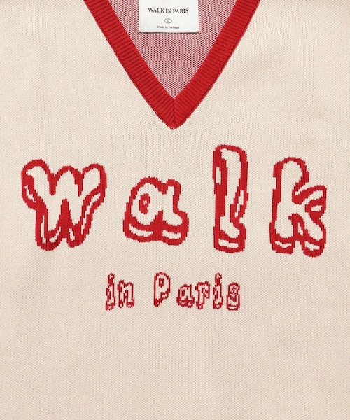 ADAM ET ROPE'（アダムエロペ）の「【WALK IN PARIS/ウォーク イン パリス】Sleeveless red knit sweater（ベスト・メンズ・ホワイト系・L/M）」の7枚目の写真