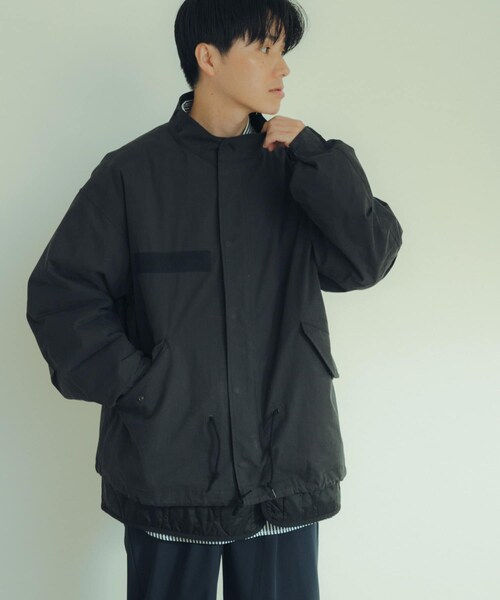ITEMS URBANRESEARCH(アイテムズ アーバンリサーチ)の「中綿ライナー付 フードレスショートモッズ(モッズコート・メンズ・KHK/BLK・M/L)」の9枚目の写真