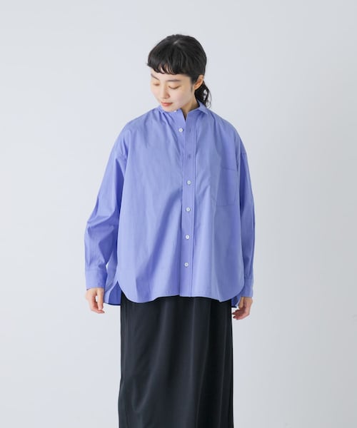 かぐれ（カグレ）の「TICCA　スクエアビッグシャツ（シャツ/ブラウス・レディース・BLACK ST/BLUE・1）」の2枚目の写真