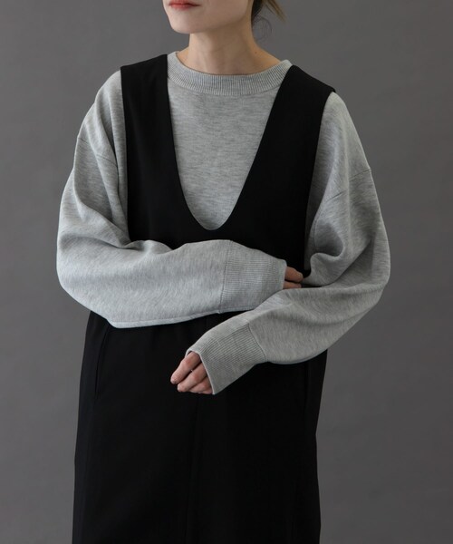 URBAN RESEARCH DOORS(アーバンリサーチドアーズ)の「FORK&SPOON ダブルフェイスクルーネックニット(ニット/セーター・レディース・OFF/TOP GRAY/BLUE・1)」の14枚目の写真