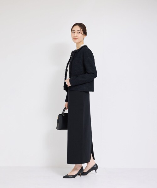 ROPE'（ロペ）の「ミックスツイードノーカラージャケット（ノーカラージャケット・レディース・ブラック系/オフホワイト/ネイビー・36/38/40）」の22枚目の写真