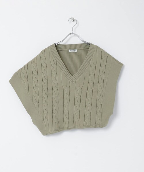 ITEMS URBANRESEARCH（アイテムズ アーバンリサーチ）の「アシンメトリーケーブルニットベスト（ベスト・レディース・WHITE/PINK BEIGE/KHAKI GRAY・one）」の11枚目の写真