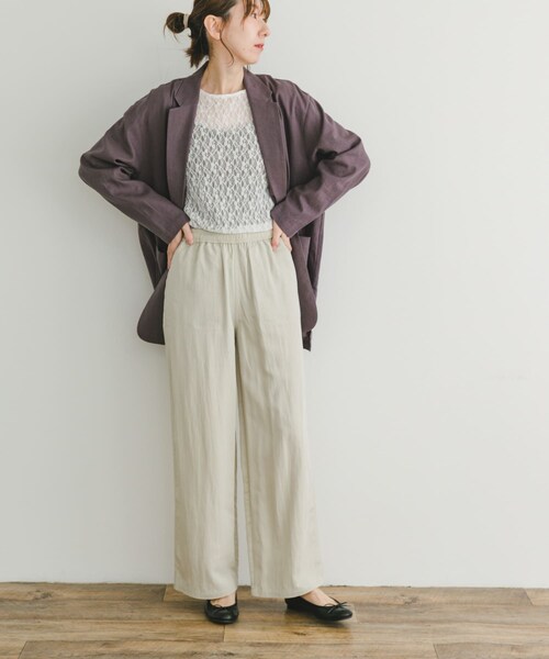 ITEMS URBANRESEARCH（アイテムズ アーバンリサーチ）の「リネンレーヨンジャケット（テーラードジャケット・レディース・BLK/L.BEG/C.BRN・FREE）」の15枚目の写真