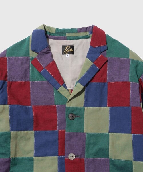 ADAM ET ROPE'(アダムエロペ)の「【NEEDLES/ニードルス】3B Jacket - Cotton Oxford Patchwork(その他アウター・メンズ・ネイビー系・M/S)」の4枚目の写真
