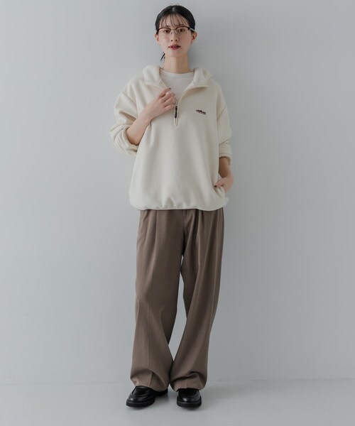 URBAN RESEARCH(アーバンリサーチ)の「『別注』THOUSAND MILE×URBAN RESEARCH KNIT FREECE HF-ZIP HOODIE(パーカー・レディース・OFF WHITE/BORDEAUX/BLACK・M/L)」の11枚目の写真