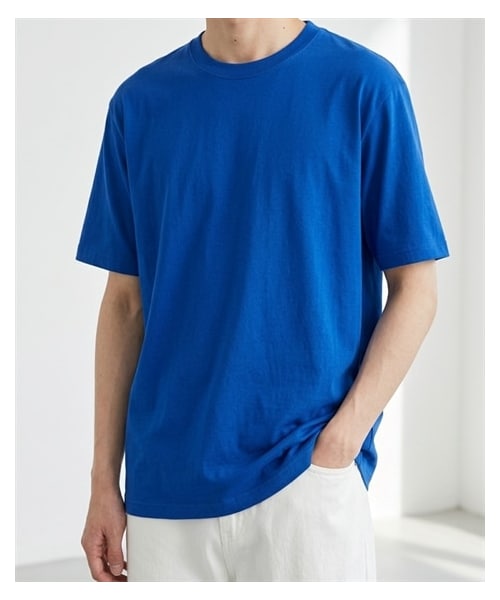 nissen（ニッセン）の「綿１００％無地クルーネック半袖Ｔシャツ（Tシャツ/カットソー・メンズ・ホワイト/デニム/チャコール/オートミール/ネイビー/ライトピンク/ライトパープル/シーブルー/ロイヤルブルー/フォレスト/アクア/ライトイエロー/オレンジ/レッド/バーガンディ/ブラック/ライトベージュ/サンドカーキ/キャメル/ダークブラウン/ダスティピンク/ダスティブルー/アーミーグリーン/セメント/サファリ/モスグレー/アシッドブルー・S/M/L/XL/XXL/XXXL/4XL/XXXXL/5XL）」の18枚目の写真