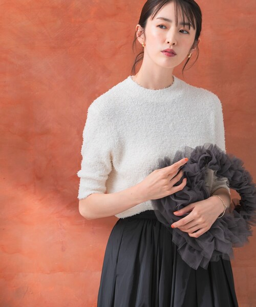 URBAN RESEARCH ROSSO（アーバンリサーチロッソ）の「コットンシャギーハイネックプルオーバー（ニット/セーター・レディース・WHITE/ORANGE/BLUE・FREE）」の4枚目の写真