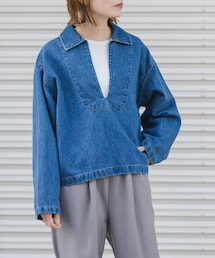 FORK&SPOON | FORK&SPOON　ペーパーデニムスキッパーシャツ(シャツ/ブラウス)