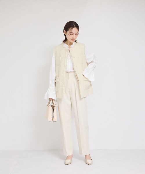 ROPE'（ロペ）の「ミックスツイードジレベスト（ベスト・レディース・ブラック系/オフホワイト/ネイビー・F）」の10枚目の写真