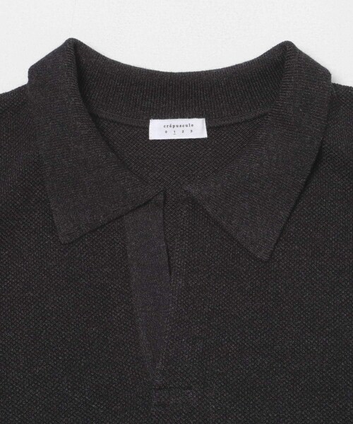 URBAN RESEARCH（アーバンリサーチ）の「crepuscule　Co/Ra Moss Stitch Skipper（ニット/セーター・メンズ・D.GREEN/H GRAY/BLACK・1/2）」の6枚目の写真