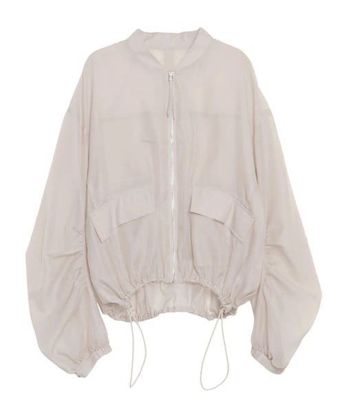 ELENDEEK（エレンディーク）の「BACK TUCK SHEER BZ（ブルゾン・レディース・ブラック/ベージュ・F）」の2枚目の写真