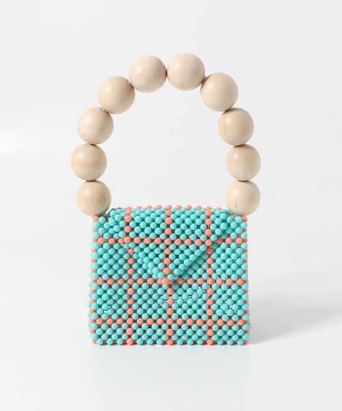 URBAN RESEARCH DOORS(アーバンリサーチドアーズ)の「TOOS wood ball handbag(ハンドバッグ・レディース・light blue・one)」の3枚目の写真