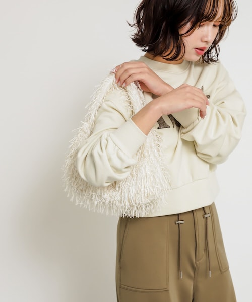 SENSE OF PLACE by URBAN RESEARCH（センスオブプレイスバイアーバンリサーチ）の「フリンジハンドバッグ（ハンドバッグ・レディース・BLACK/IVORY/MINT・one）」の13枚目の写真