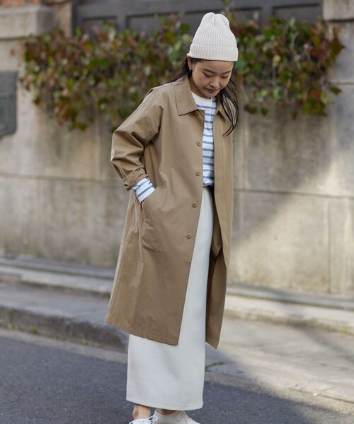 URBAN RESEARCH DOORS（アーバンリサーチドアーズ）の「塩縮コットンステンカラーコート（ステンカラーコート・レディース・LIGHT GRAY/BEIGE・M）」の19枚目の写真