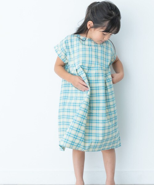 URBAN RESEARCH DOORS（アーバンリサーチドアーズ）の「カラーチェックワンピース(KIDS)（ワンピース・キッズ・BLUE/AZUKI・105/120/135）」の12枚目の写真