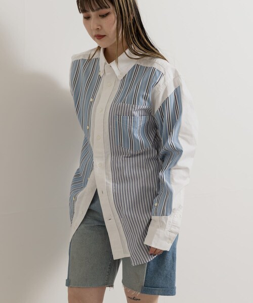 THE GOODLAND MARKET（ザグッドランドマーケット）の「SREU　SREU-Transposed Shirts（シャツ/ブラウス・レディース・BLUxWT2/WTxST 1/WTxST 2/BLUxWT1・2）」の21枚目の写真