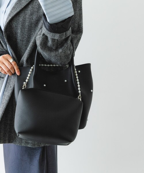 RODE SKO（ロデスコ）の「インバッグ付パールバッグ（ハンドバッグ・レディース・BLACK/GRAY・one）」の8枚目の写真
