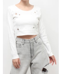 EVRIS | アイレットクロップドロンT(Tシャツ/カットソー)