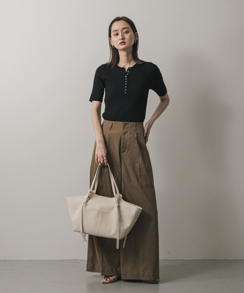 SENSE OF PLACE by URBAN RESEARCH（センスオブプレイスバイアーバンリサーチ）の「アウトポケットトートバッグ（トートバッグ・レディース・BEIGE/BLACK/IVORY・one）」の7枚目の写真