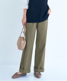nissen | 大きいサイズすごのびストレッチツイルカーブワイドパンツ（ゆったりヒップ）(パンツ)