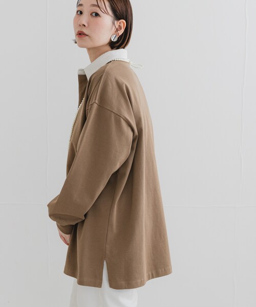 URBAN RESEARCH ROSSO（アーバンリサーチロッソ）の「F by ROSSO　ラガーチュニックプルオーバー（Tシャツ/カットソー・レディース・BEIGE/NAVY・FREE）」の8枚目の写真