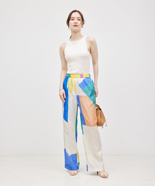 ROPE'（ロペ）の「コットンシルク丸胴フライスカップ付きアメスリタンクトップ（タンクトップ・レディース・ブラック/オフホワイト/ワイン・F）」の16枚目の写真