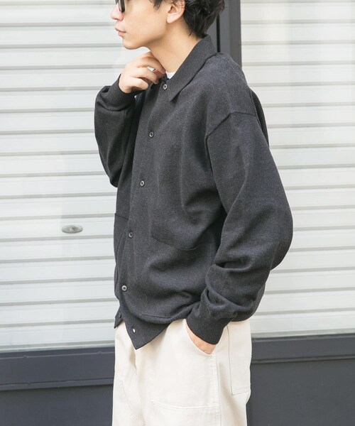 URBAN RESEARCH DOORS（アーバンリサーチドアーズ）の「FORK&SPOON　ニットポロカーディガン（カーディガン/ボレロ・メンズ・CCLｘGRY/GRYｘOFF・4/5）」の7枚目の写真