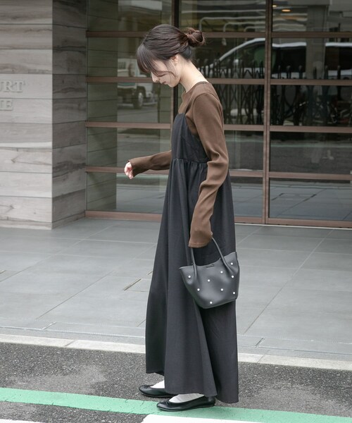 ITEMS URBANRESEARCH(アイテムズ アーバンリサーチ)の「インナーセットキャミワンピース(ワンピース・レディース・GRY×BLK/BEG×BRN/BRN×BLK・FREE)」の16枚目の写真