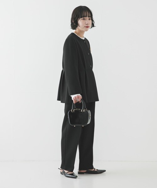 URBAN RESEARCH（アーバンリサーチ）の「ノーカラーペプラムジャケット（ノーカラージャケット・レディース・NAVY/BLACK・Free）」の10枚目の写真