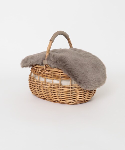 URBAN RESEARCH DOORS（アーバンリサーチドアーズ）の「ファー×アラログバッグ（かごバッグ・レディース・BEIGE/GRAY・one）」の9枚目の写真