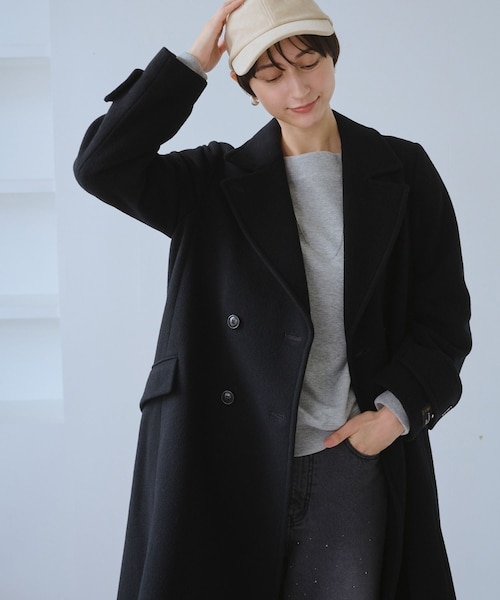 ROPE' PICNIC（ロペピクニック）の「JAPAN FABRIC ダブルチェスターコート/一部WEB限定カラー（チェスターコート・レディース・ブラック/グレー/グレー系/ベージュ系・F）」の11枚目の写真