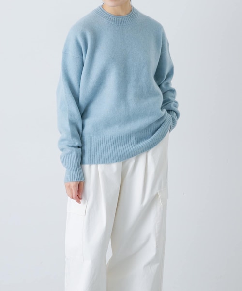 かぐれ（カグレ）の「TICCA　ヤククルーネックプルオーバー（ニット/セーター・レディース・ivory/light blue/grey・FREE）」の3枚目の写真